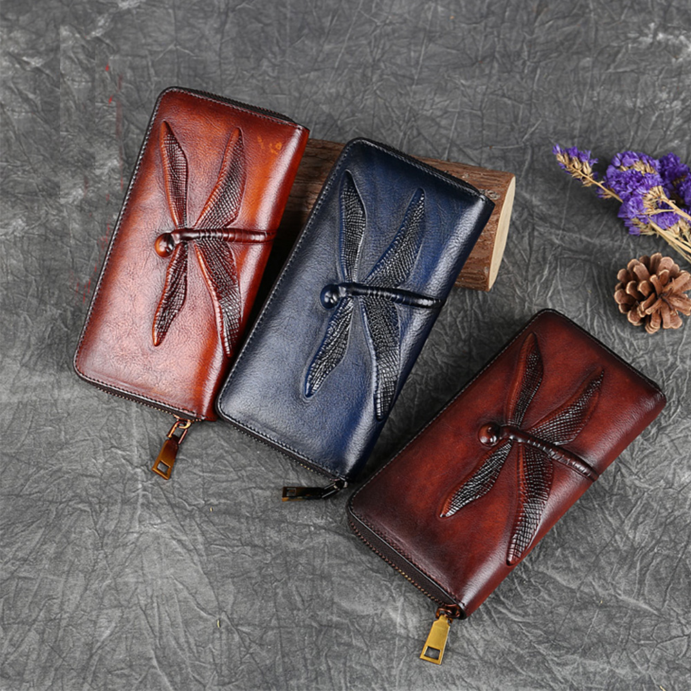 Interior Design Id - Women Long Wallet Zipper Purse Genuine